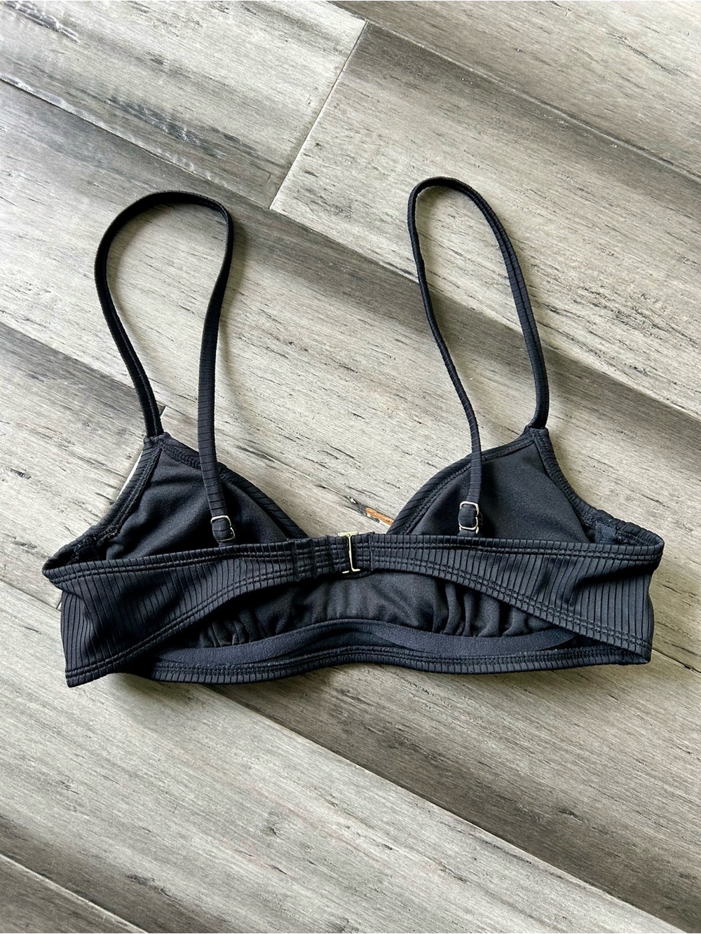 💸 5/20 Xhilaration Black Ribbed Retro Style Bikini Top - Picture 5 of 10